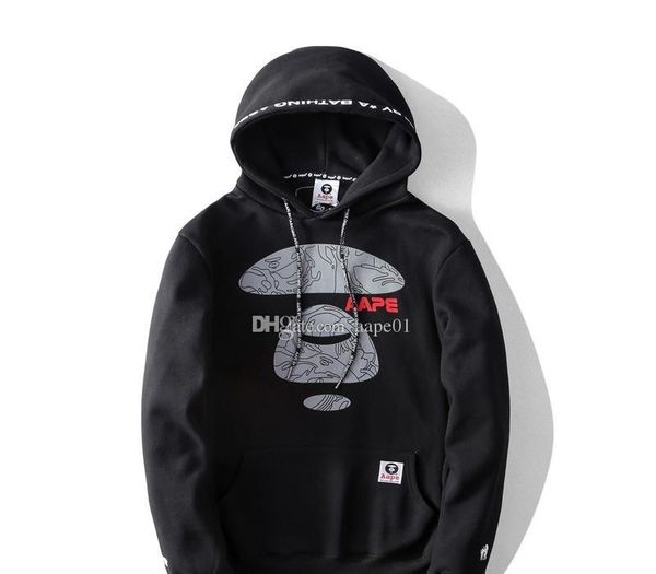 

new aape mens hoodies designer mens long sleeves new fashion casual hoodies 19ss aape mens designer streetwear64, Black
