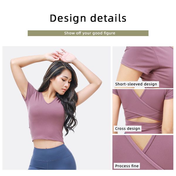 

moonglade йога tops фитнес одежда коротких женщины sexy крест красивые назад пот потливость быстросохнущей soft sports summer, White;black