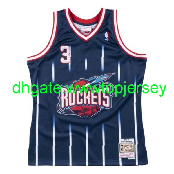 

steve francis mitchell & ness navy 1999-00 jersey throwbacks vest stitched basketball jerseys, Gray