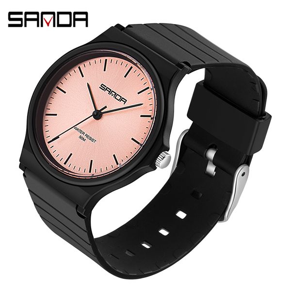 

sanda new watch fashion simple women watches waterproof relogio feminino student watch gift quartz girl, Slivery;brown