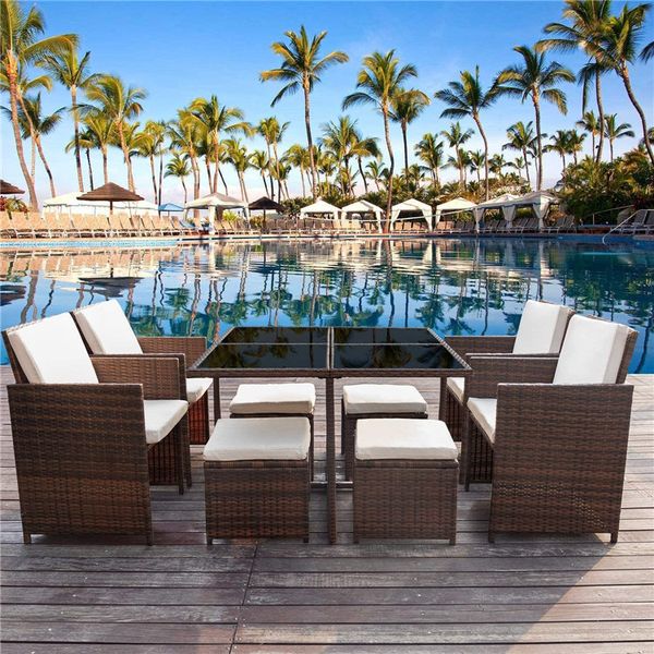 

Bistro Set Sectional Patio Conversation Sofa Outdoor Garden Aluminium Rattan Sofa Set Wicker Rattan Furniture