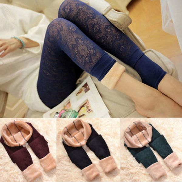 

fashion womens warm winter thick skinny slim black footless casual leggings stretch