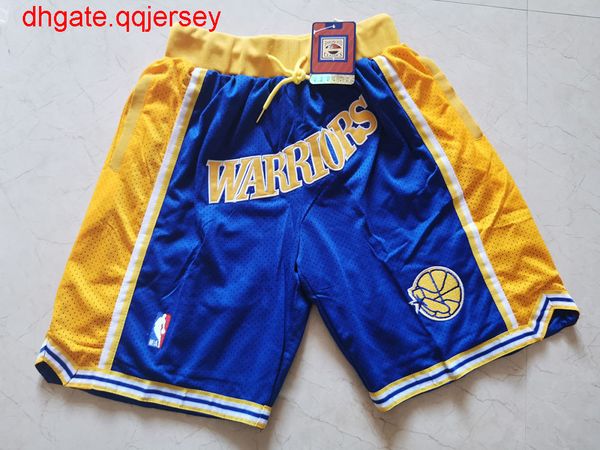 

shorts men'swa rriors just don 2019-20 blue retro jersey shorts, Gray