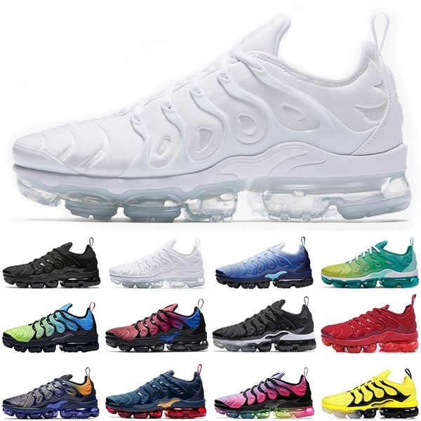 

new arrival tn plus neon men women running shoes triple black be true sunset rainbow athletic mens womens trainers sports sneakers runners