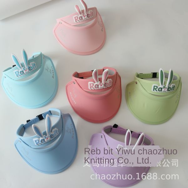 

korean children 2020 korean boy 2020 ice silk empt sunscreen rabbit empty hat ice silk sunscreen angel rabbit empty hat, Blue;gray