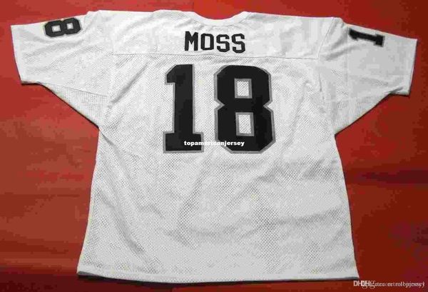 

retro #18 randy moss custom mitchell & ness jersey white mens stitching s-5xl,6xl football jerseys running, Gray