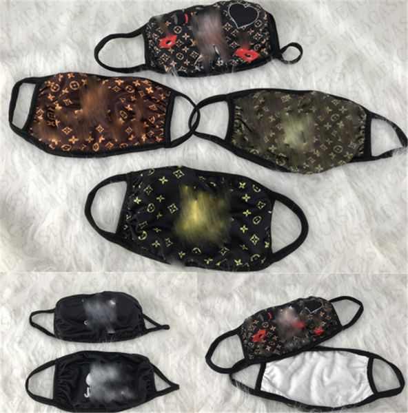 

washable fashion face mask women men double layers silk fabric masks letters print fashion facemask breathable half face cover d73103, Blue