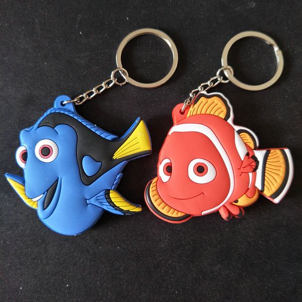

finding fish fashion anime key chain pvc figure keyring cartoon keychain keyholder birthday gifts new, Silver