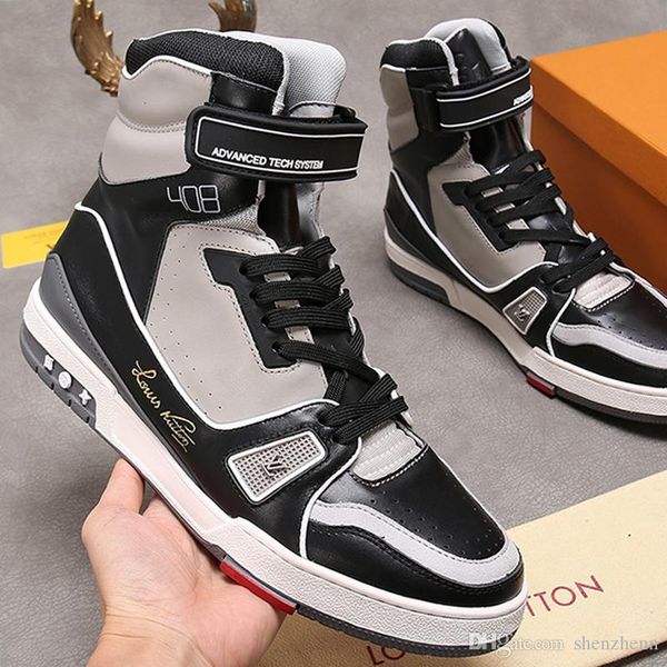 

mens shoes luxury sneaker casual tennis comfort trendy footwear lace -up casual trainer sneaker mid -boot mens shoes boots, Black
