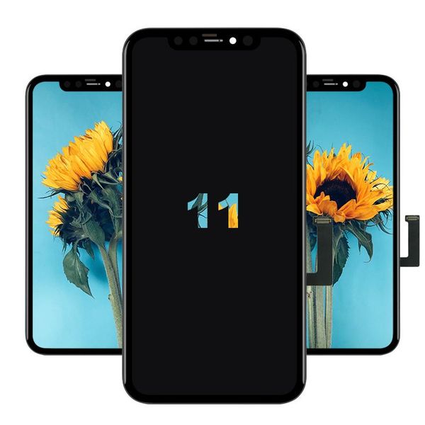 

100% original lcd for iphone 11 display touch screen digitizer complete assembly replacements repair parts dhl