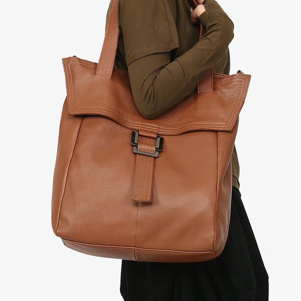 

women's bag 2020 new shoulder bag messenger lock leather female first layer cowhide big large capacity handbag