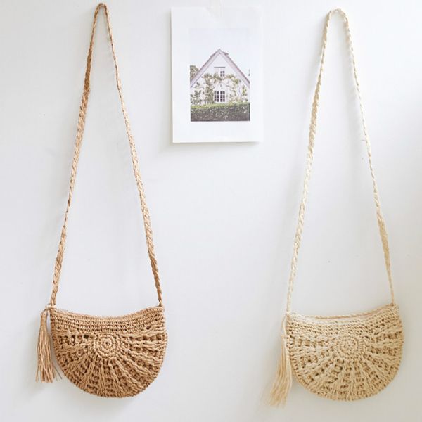 

мода дама кисточка солома rattan crossbody сумка женщины сумка сумка пляж посланник