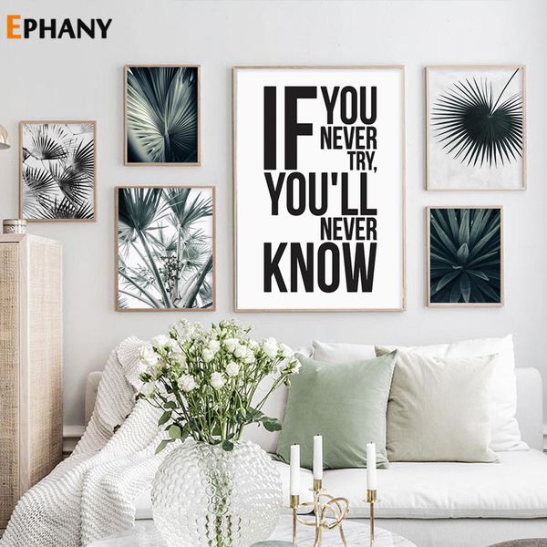 

green plant wall poster nordic botanical tropical tree print scandinavian canvas painting modern pictures for living room