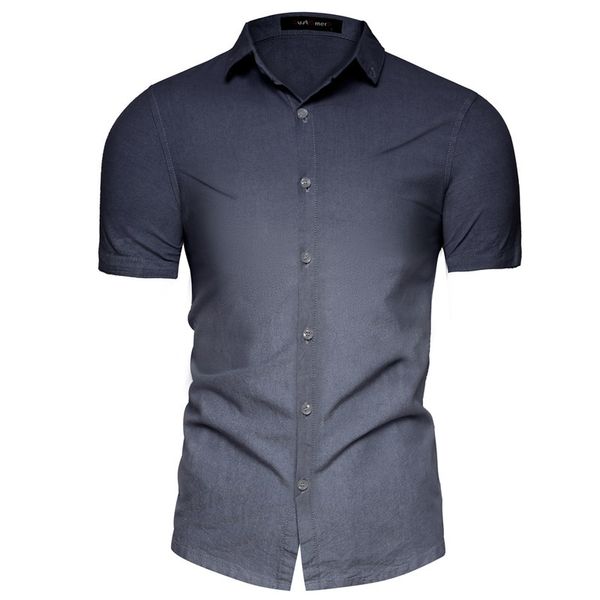 

negizber 2020 new cotton shirts men patchwork slim fit short sleeve male shirts casual turn-down collar mens shirt, White;black