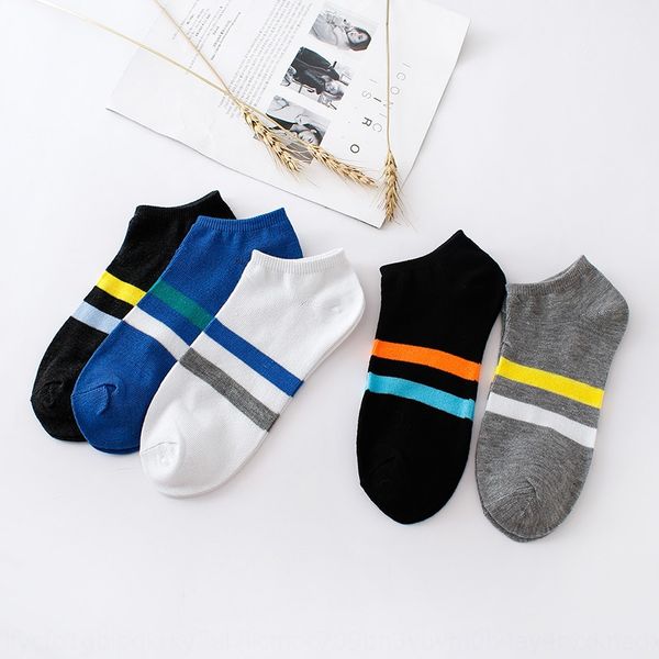 

gift men's two bars summer parallel bar boat sports casual socks fashion men's boat socks, Black
