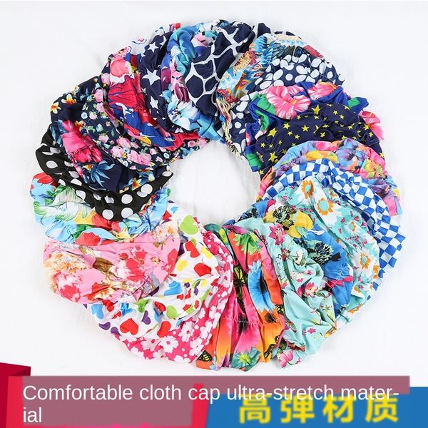 

korean-style for adults male and female large size pleated swimming cap spring large swimming cloth cap m6102