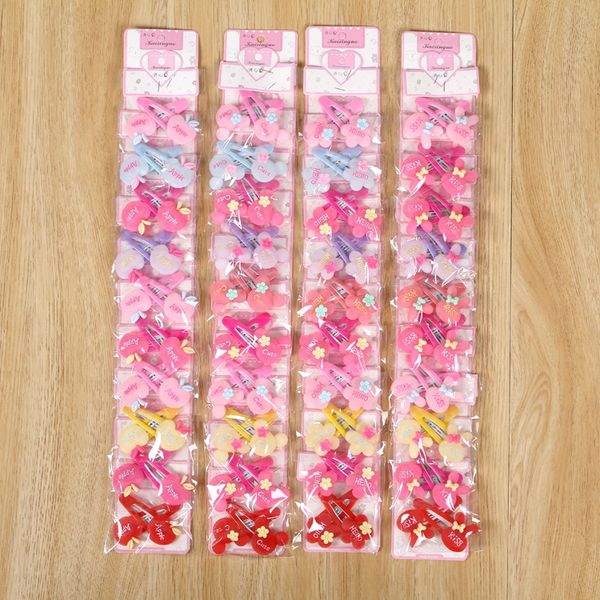 

oofyy 2019 hanbang popular children's resin frosted letter pair clip 2019 hanbang popular batch children full bb clip hair accessories, Slivery;white