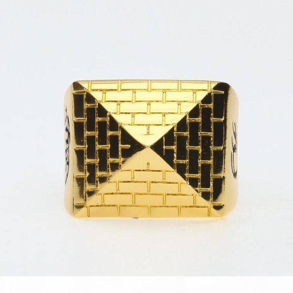 

men punk egyptian pyramid ring fashion hip hop jewelry gold color charm alloy metal gold rings, Golden;silver