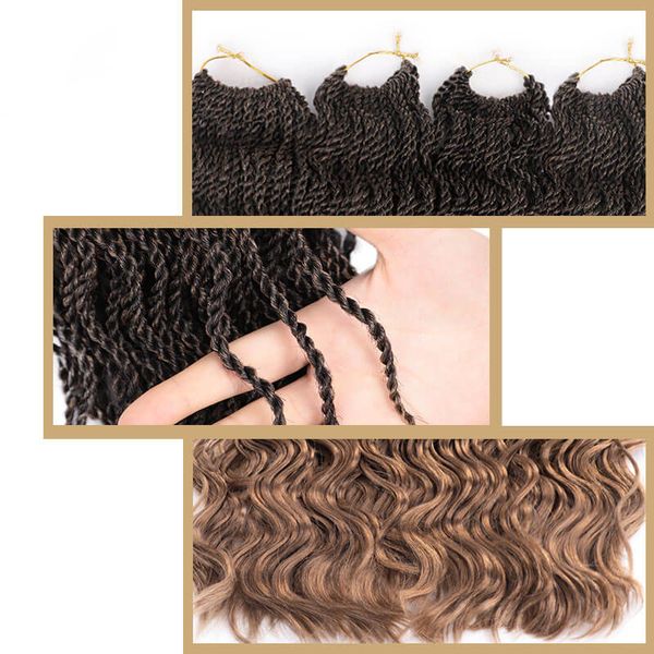 

70 grams senegalese twist hair synthetic crochet braids hook gift hair pre twist ombre braiding hair twist women preloop braided hairr, Black