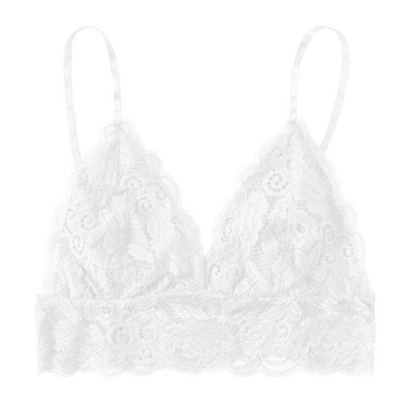 

2020 fashion lace bralette padded bras for women plus size vest crop wireless bra lingerie v-neck underwear sleepwear mujer, Red;black