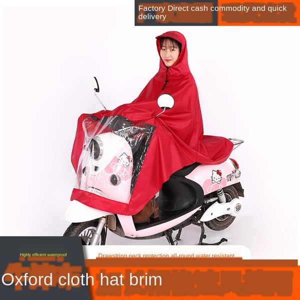 

2cabe single motorcycle poncho outdoor motorcycle electric vehicle electric vehicle pvc riding raincoat print making advertising rainc, Red;brown