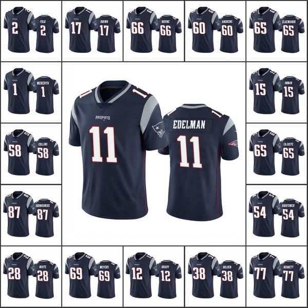 

new england patriots men #11 julian edelman 54 dont'a hightower 26 sony michel 12 tom brady women youth nfl vapor limited j, Black;red