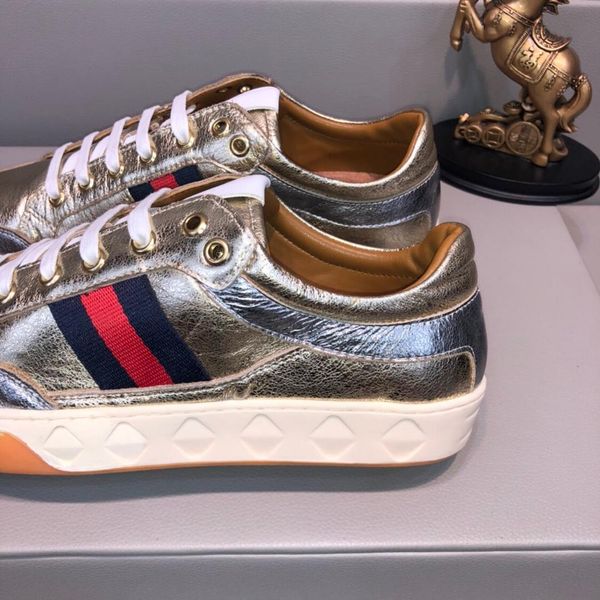 

2019q spring and summer new limited edition men's casual shoes, fashion sports shoes, tide brand lace shoes original box packaging: 38, Black