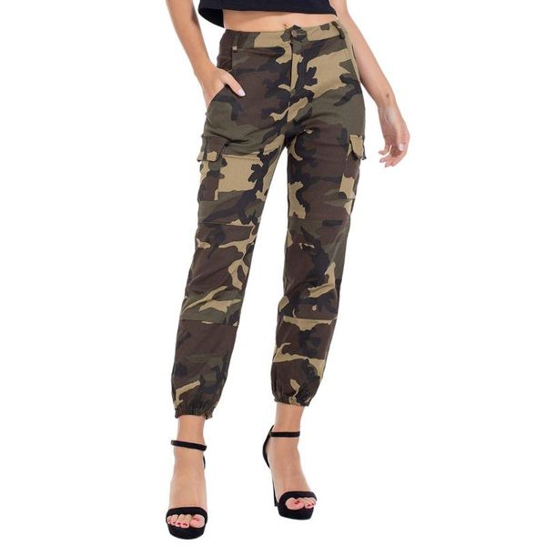 2021 Womens Camo Cargo Pants Trousers Stylish Casual Pants Army Combat ...