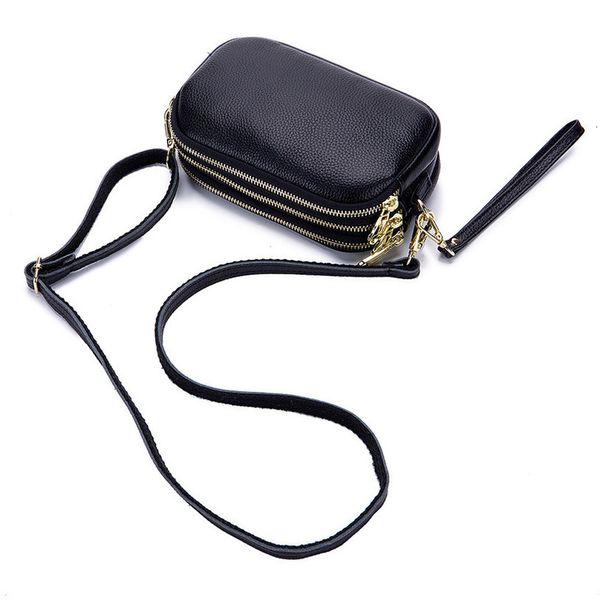 

genuine leather mini shoulder bags women wristlet lady handbag and clutch purse messenger bags zipper small