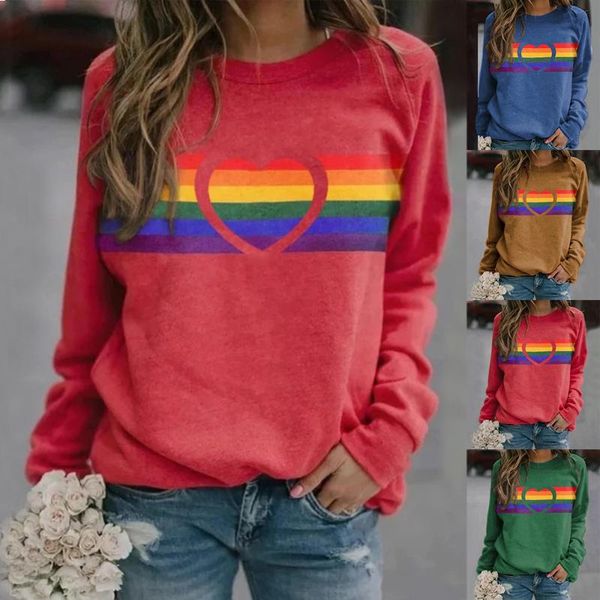 

женщины пуловер толстовка мода multicolor печать толстовка женская повседневный длинный рукав пуловер сыпучая крупногабаритная толстовка, Black