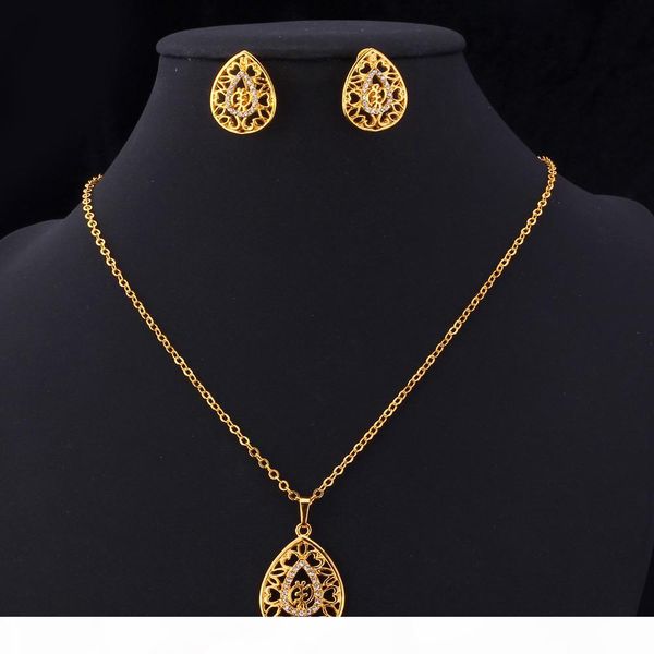 

new design 18k real gold plated pendants necklaces earrings multi rhinestone african jewelry sets jewellery, Silver