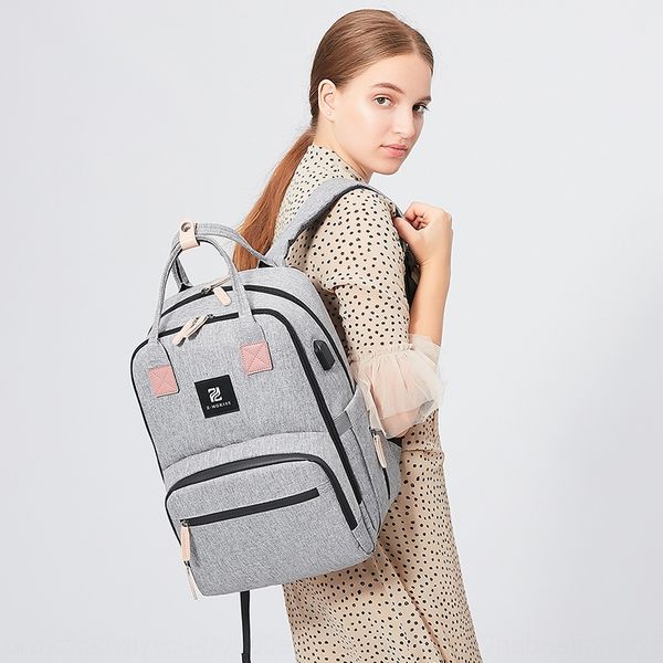 

l3y34 16 pockets 2020 new waterproof large capacity double mommy fashion trendsetter shoulder shoulder daddy bag mother and baby bag backpac