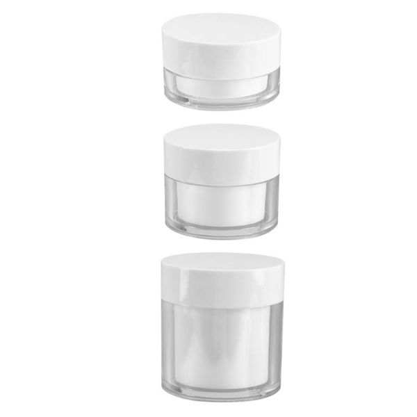 

3pcs plastic cream jar cosmetics container jar wild-mouth bottle cream storage container for home travel shop (20g white box whi