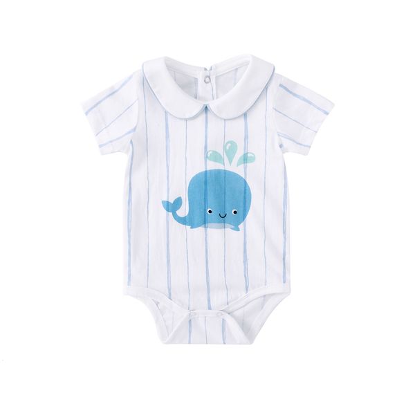 

newborn baby bodysuit sailor whale baby boy bodysuit short sleeve summer baby clothes cotton girl onesies, Blue