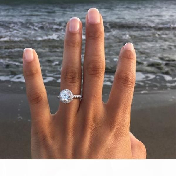 

k новых женщин обручальные кольца мода круглый gemstone серебряные кольца обручальные ювелирные изделия имитация бриллиантовое кольцо для св, Golden;silver