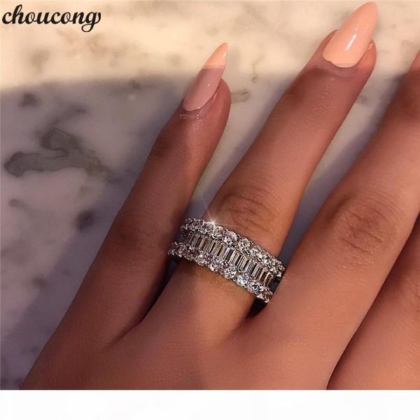 

vecalon вечность promise ring 925 silver full diamonds cz обручальные обручальное кольца для женщин партии ювелирных изделий, Slivery;golden