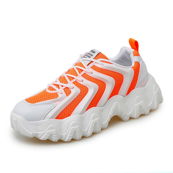 

men chunky sneakers vulcanize shoes fashion new orange platform thick sole running casual shoe man sport shoes