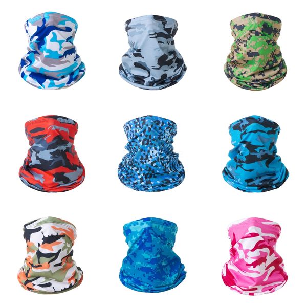 

k6nvt multifunctional seamless magic scarf face mask halloween ski bicycle cs cosplay headwear half face bandana party mask camouflage co#89, Black