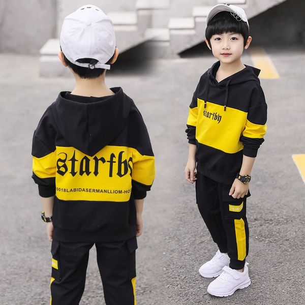 

wear boy's suit autumn new 2020 sports wear sweater pants two-piece suit handsome casual chinos children's children's childre
