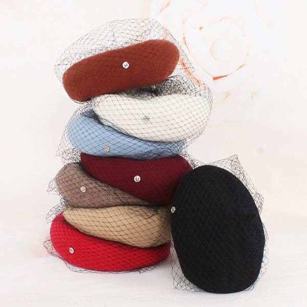 

2019 season mesh wool female british painter korean painter's hat beret beret pumpkin hat children, Blue;gray