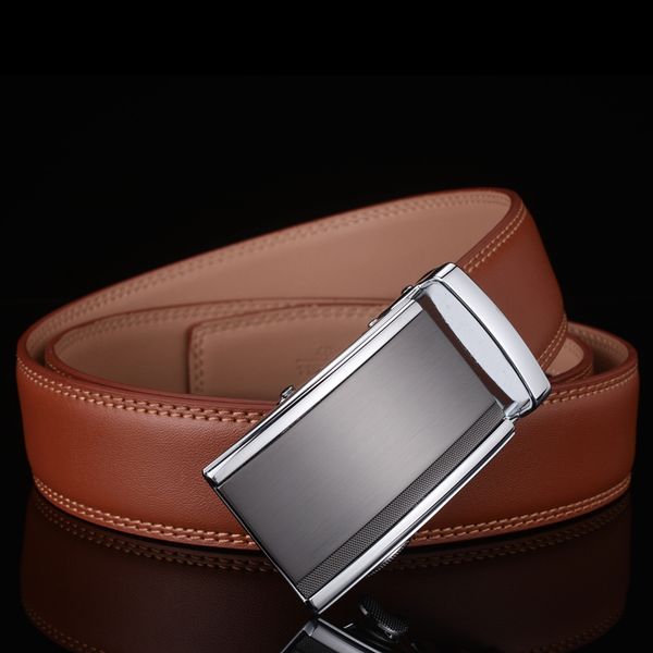 

plyesxale mens belts luxury genuine leather brown men belt automatic buckle dress belts for men ceinture homme luxe marque g57, Black;brown