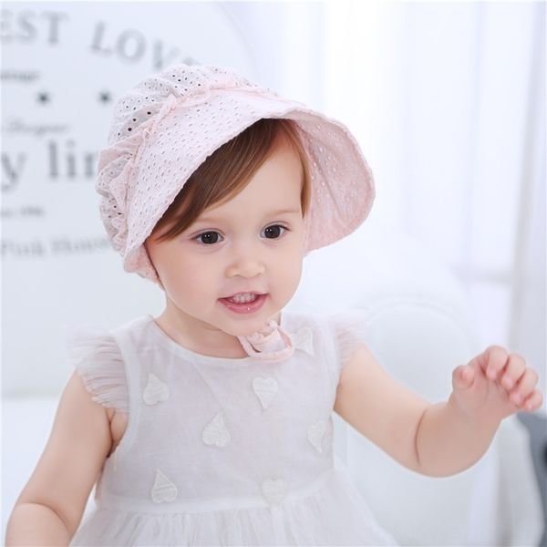 

korean children's children's baby mesh head cap hollow palace hat sweet lace head cap baby princess hat, Yellow