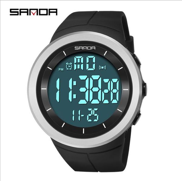 

sanda's new style fashion watch men's luminous waterproof multifunctional sports watch, Slivery;brown