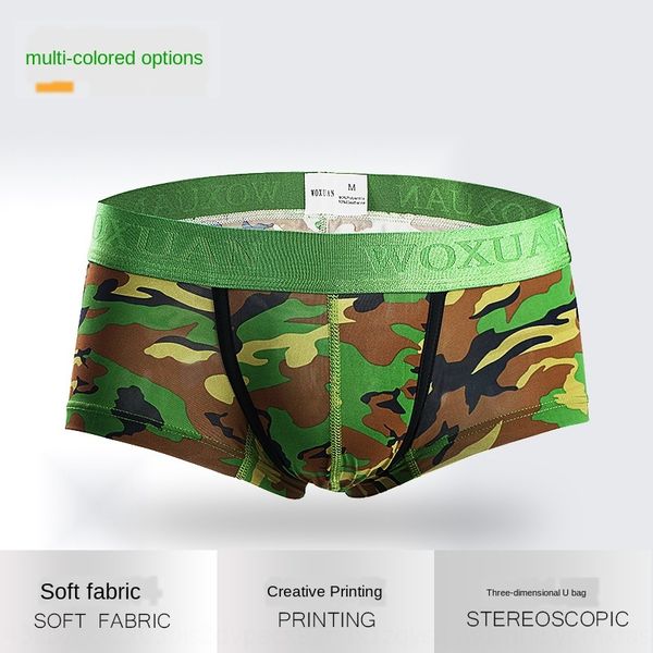 

vaagt comfortable soft u convex boxer under and trousers and trousers men's underwear youth low waist pants printed camouflage boxer me, Black;white