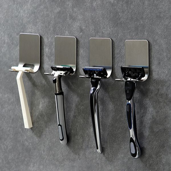 

hooks & rails shaver holder wall-mounted punch-stainless steel for men bathroom viscose razor hook shaving rack