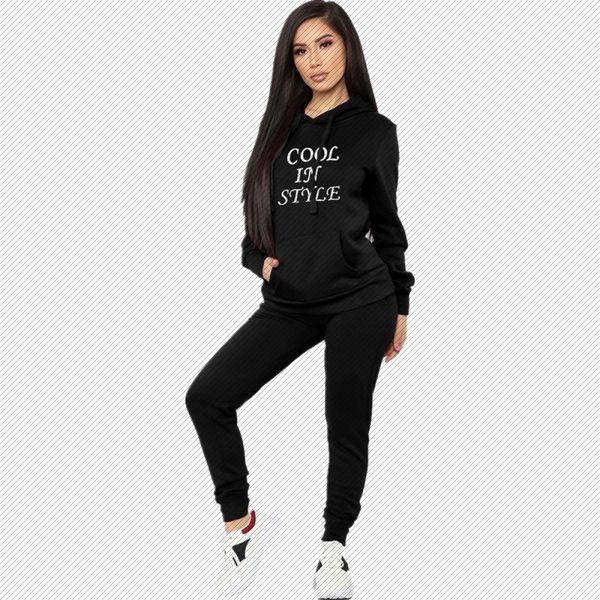 

j6116 cross-border independent station amazon popular embroidered hooded fleece two-piece set, Gray