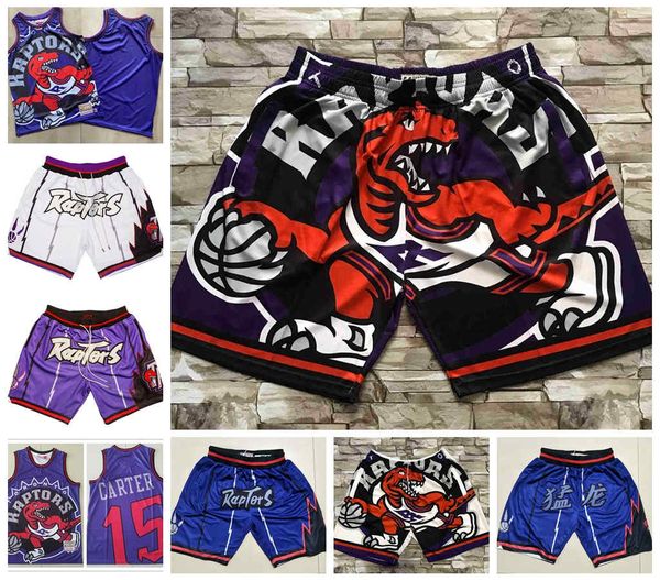 

toronto raptors men basketball shorts just don by mitchell & ness men pocket retro pants s-3xl, Black;red