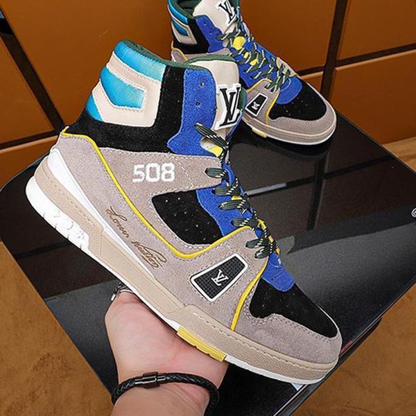 

2020 luxury designer mens casual sport shoes, personality wild high mens casual shoes breathable sport shoes eur 38-46 0112, Black