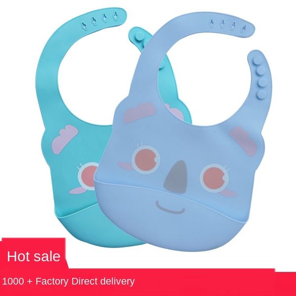 

children's cartoon silicone bib food grade baby products waterproof portable silicone bib
