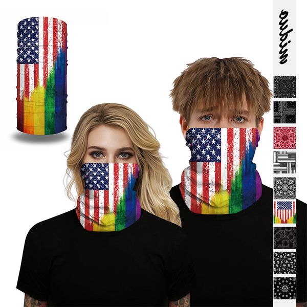 

xrdvu new american magic digital national flag flag digital printing outdoor riding breathable mask multi-functional magic headscarf cornice, Black